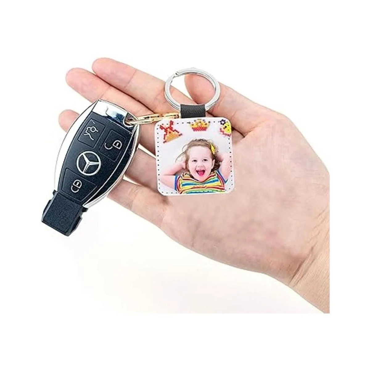 Llaveros de sublimación en blancoLlavero de cuero de_4