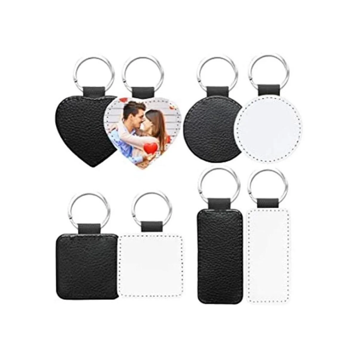 Llaveros de sublimación en blancoLlavero de cuero de_1