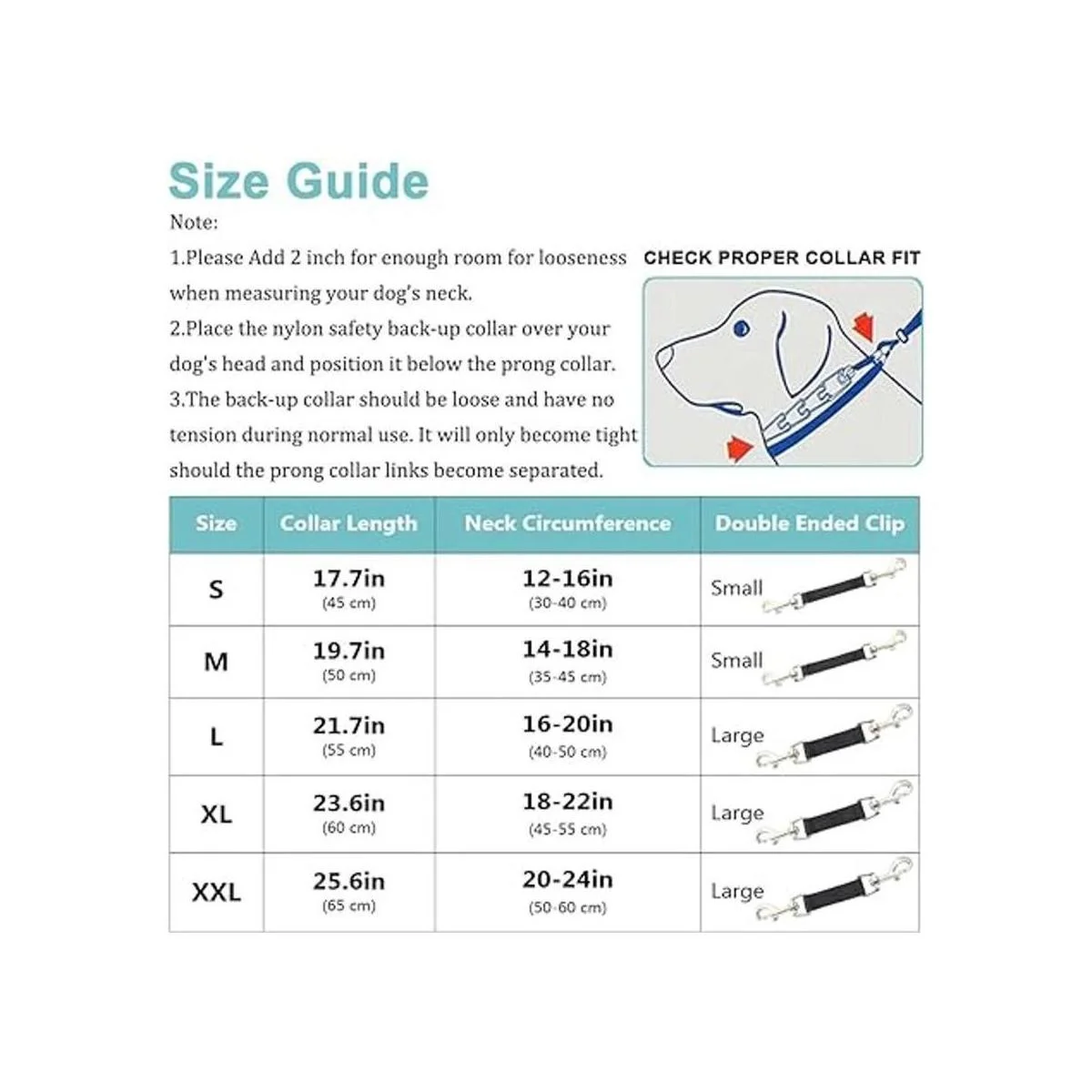 Cuello y clip de seguridad para collar de garras XL negro_2