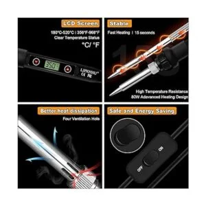 Kit de soldador electrónico 80 W LCD de temperatura_2