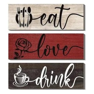 Creoate Letrero de cocina 3 piezas decoración de pared_1