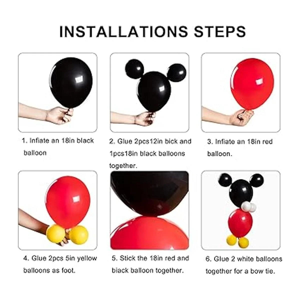 JULLIZ Kit de guirnalda de globos de Mickey Mouse 142_3