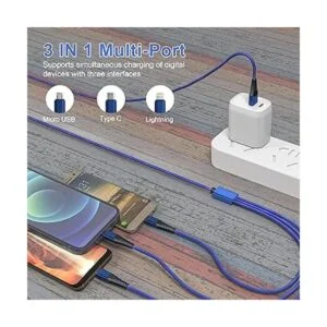 Cable de carga largo USB 3 en 1 cable de carga trenzado_4