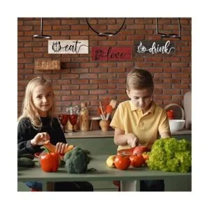 Creoate Letrero de cocina 3 piezas decoración de pared_2