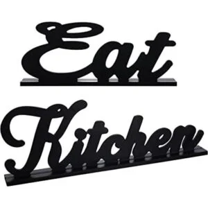 2 piezas de cartel de comer para cocina madera palabra_1