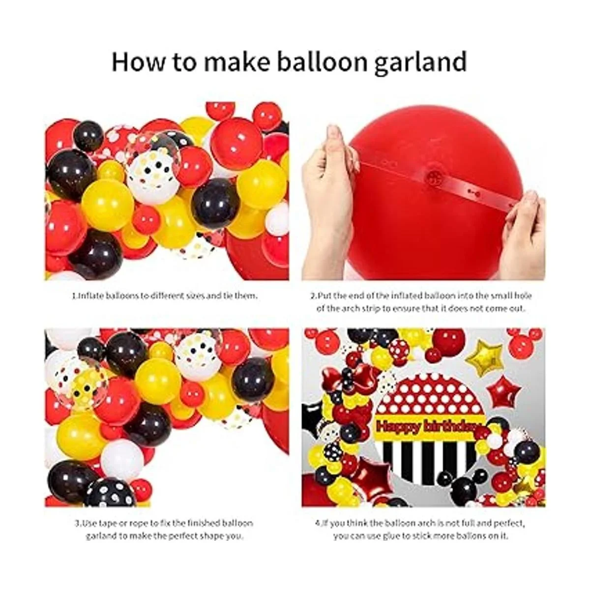 JULLIZ Kit de guirnalda de globos de Mickey Mouse 142_5