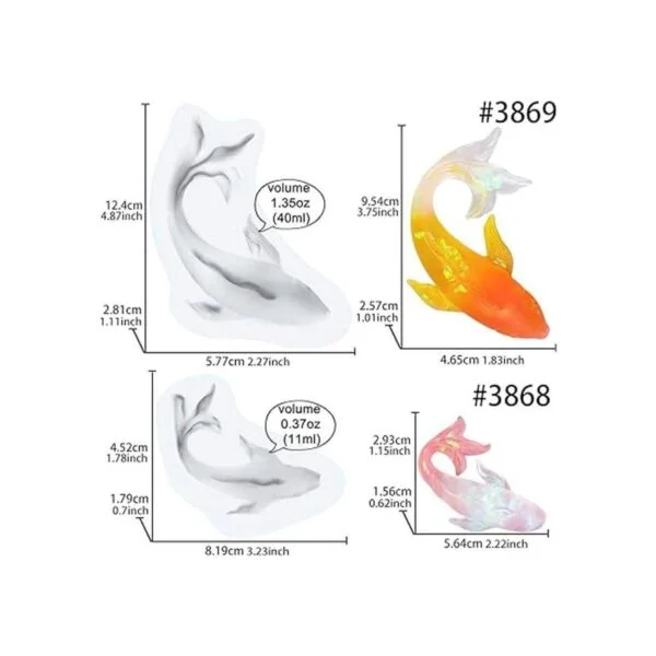 Goldfish Moldes de silicona de resina epoxi para hacer_2