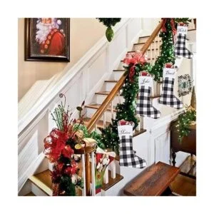 DIYASY Medias de Navidad a cuadros paquete de 6_6