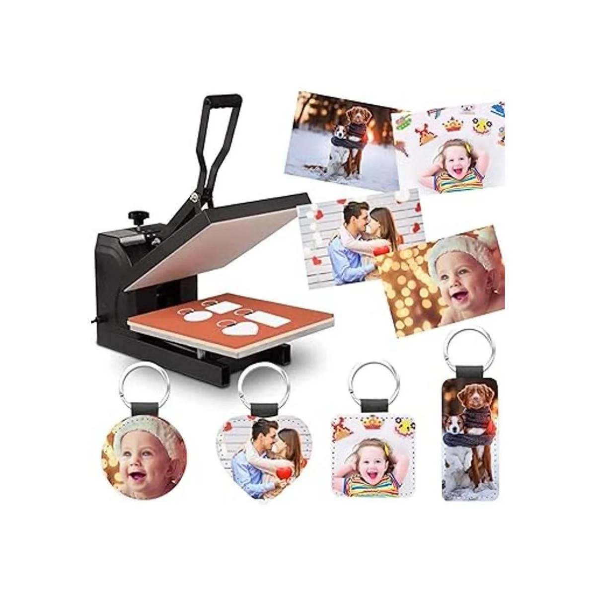 Llaveros de sublimación en blancoLlavero de cuero de_2