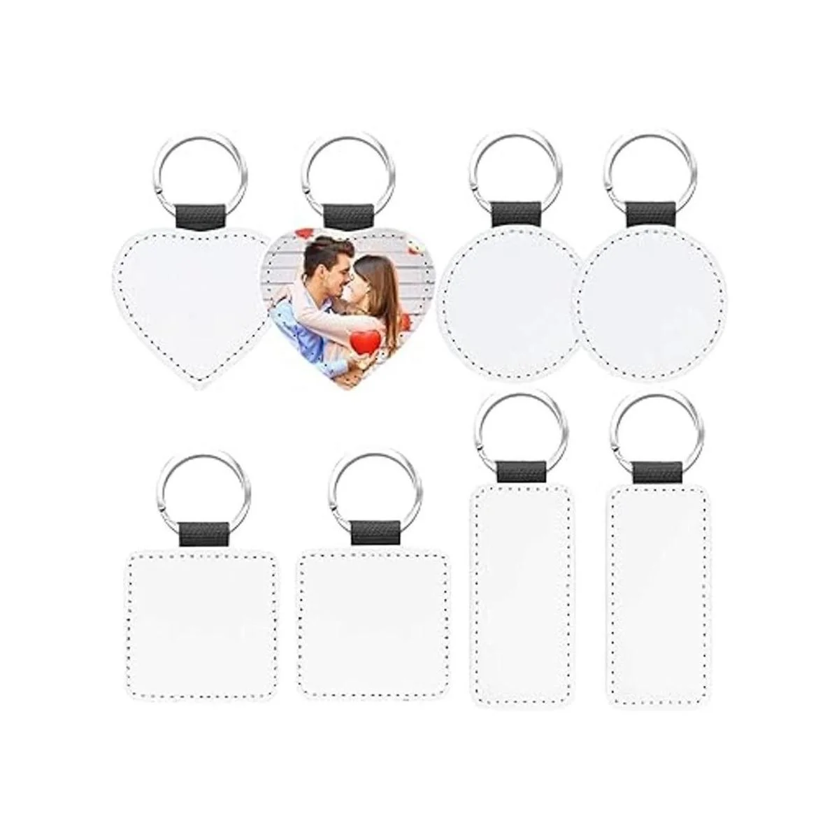 Llaveros de sublimación en blancoLlavero de cuero de_7