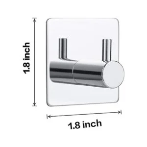 Bylion Paquete de 4 ganchos adhesivos de pared plateados_2
