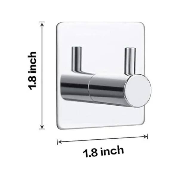 Bylion Paquete de 4 ganchos adhesivos de pared plateados_2