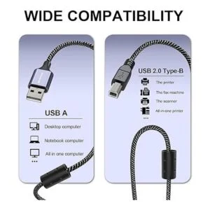 MOSWAG Cable de impresora largo de 164 pies16.4 ft Cable_2