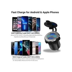 Ouffun Enchufe de cargador de coche USB C de 56 W metal_6