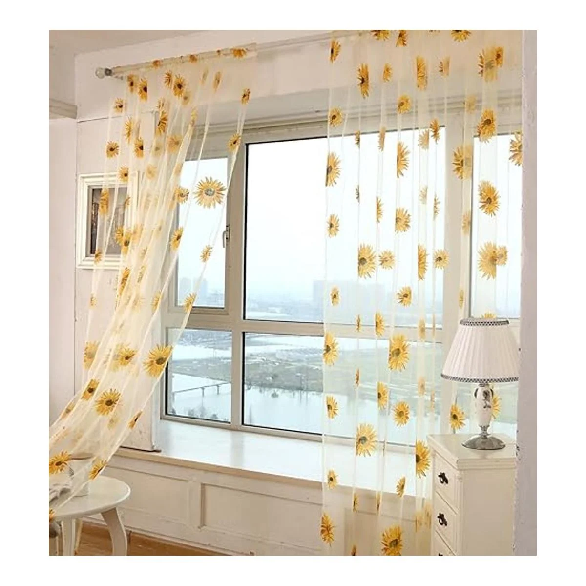 Wirhlly 2 cortinas de girasol para decoración de cocina_4