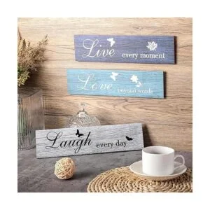Letrero de madera rústica de 3 piezas para decoración de_5