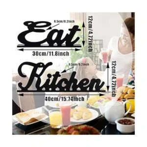 2 piezas de cartel de comer para cocina madera palabra_3