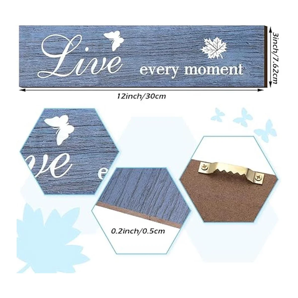 Letrero de madera rústica de 3 piezas para decoración de_2