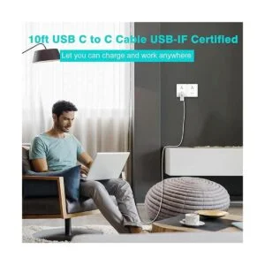 Cable de carga USB C a C de 10 pies 100 W5 A cable_6