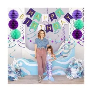 Cartel de feliz cumpleaños de sirena decoraciones de_6