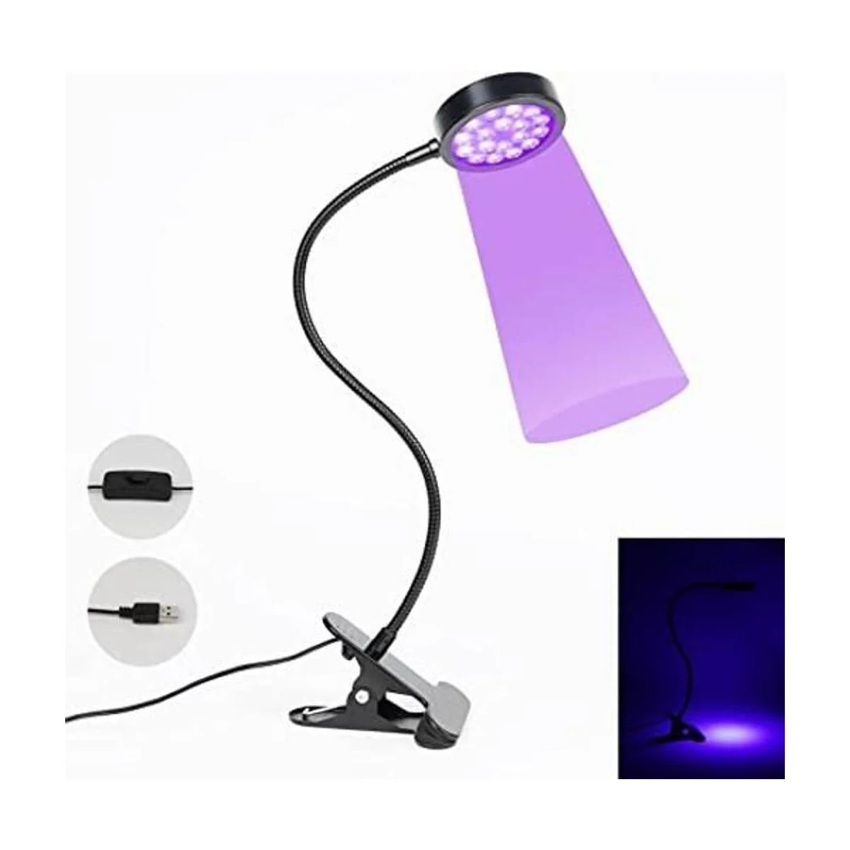 Lámpara de curado de cuello de cisne UV con luz negra luz_1