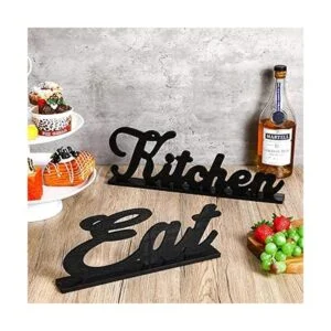 2 piezas de cartel de comer para cocina madera palabra_4