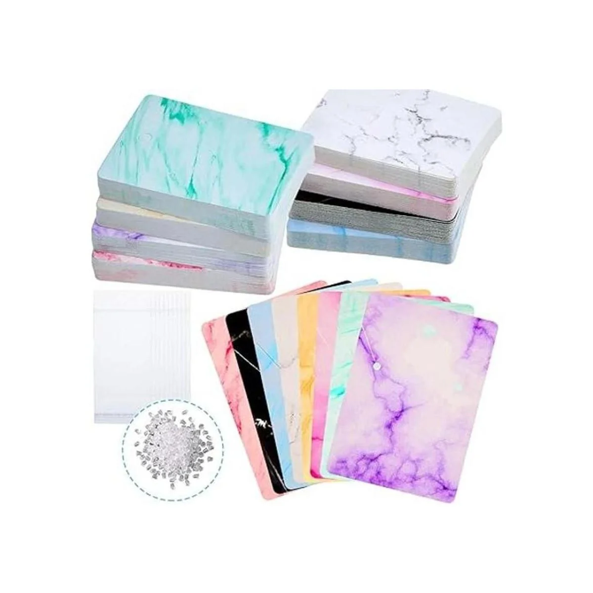Juego de 800 tarjetas para aretes diseño de mármol 200_1