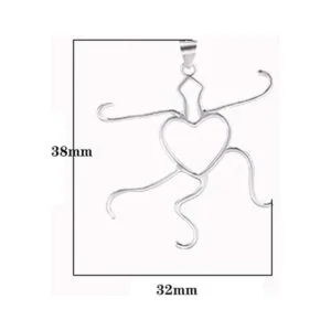 Plata 925 sólida 5 garras colgante en blanco corazón forma_2