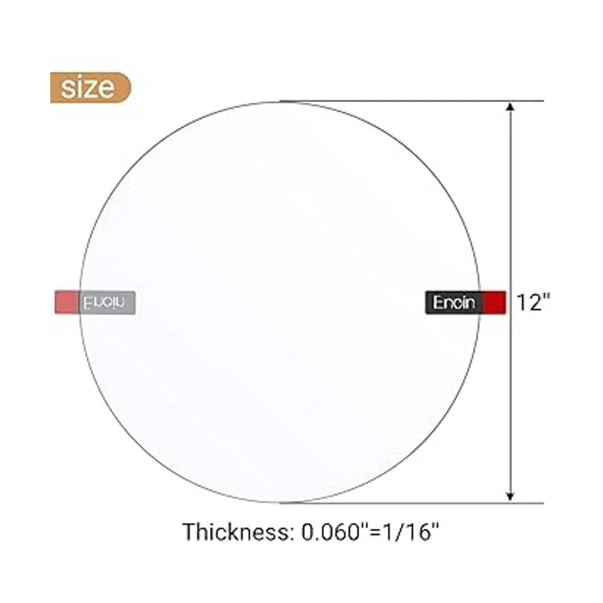 Enoin 2 hojas redondas de acrílico transparente y_2