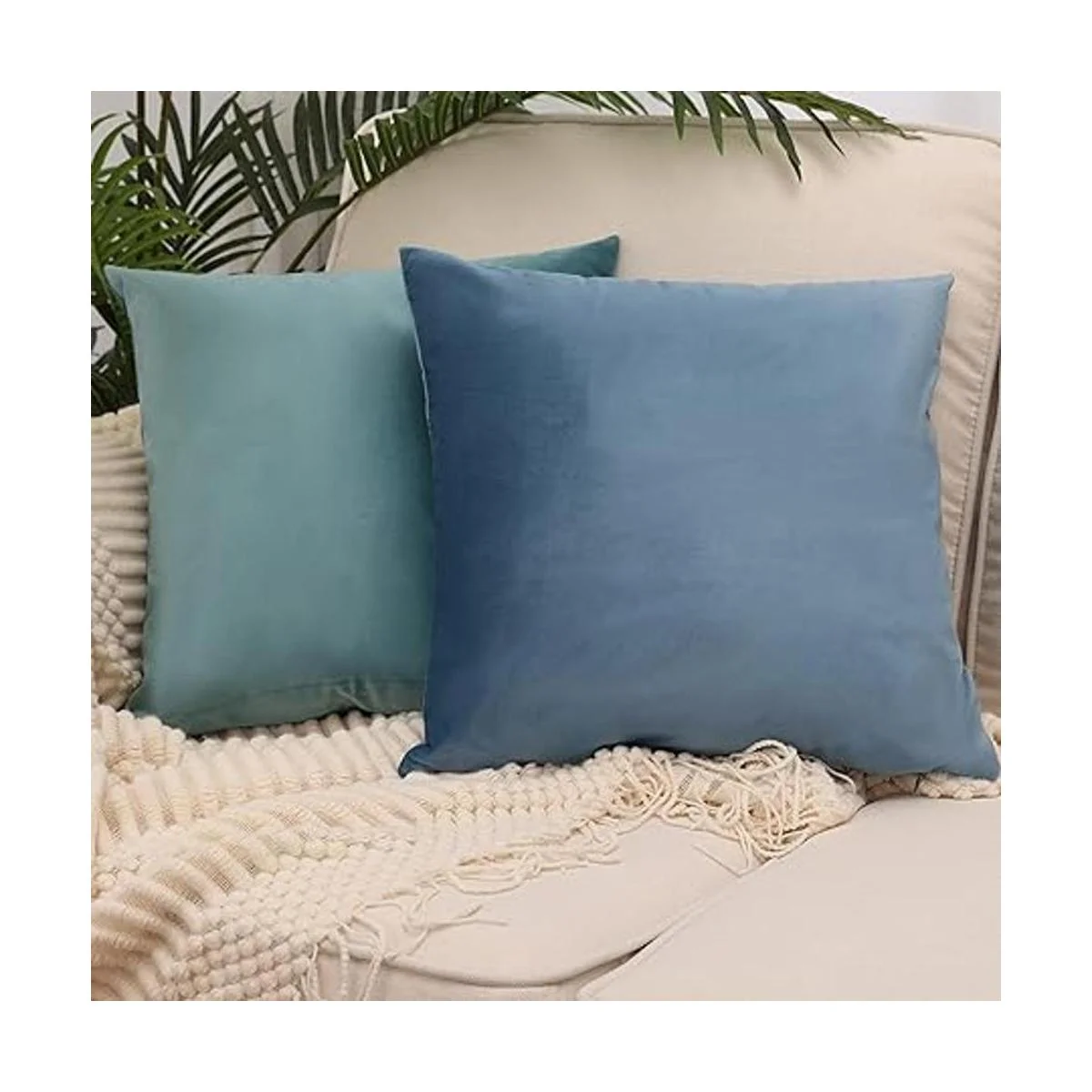 Paquete de 2 fundas de cojín cuadradas decorativas de_2