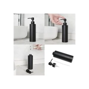 Dispensador de jabón color negro mate con embudo y_6