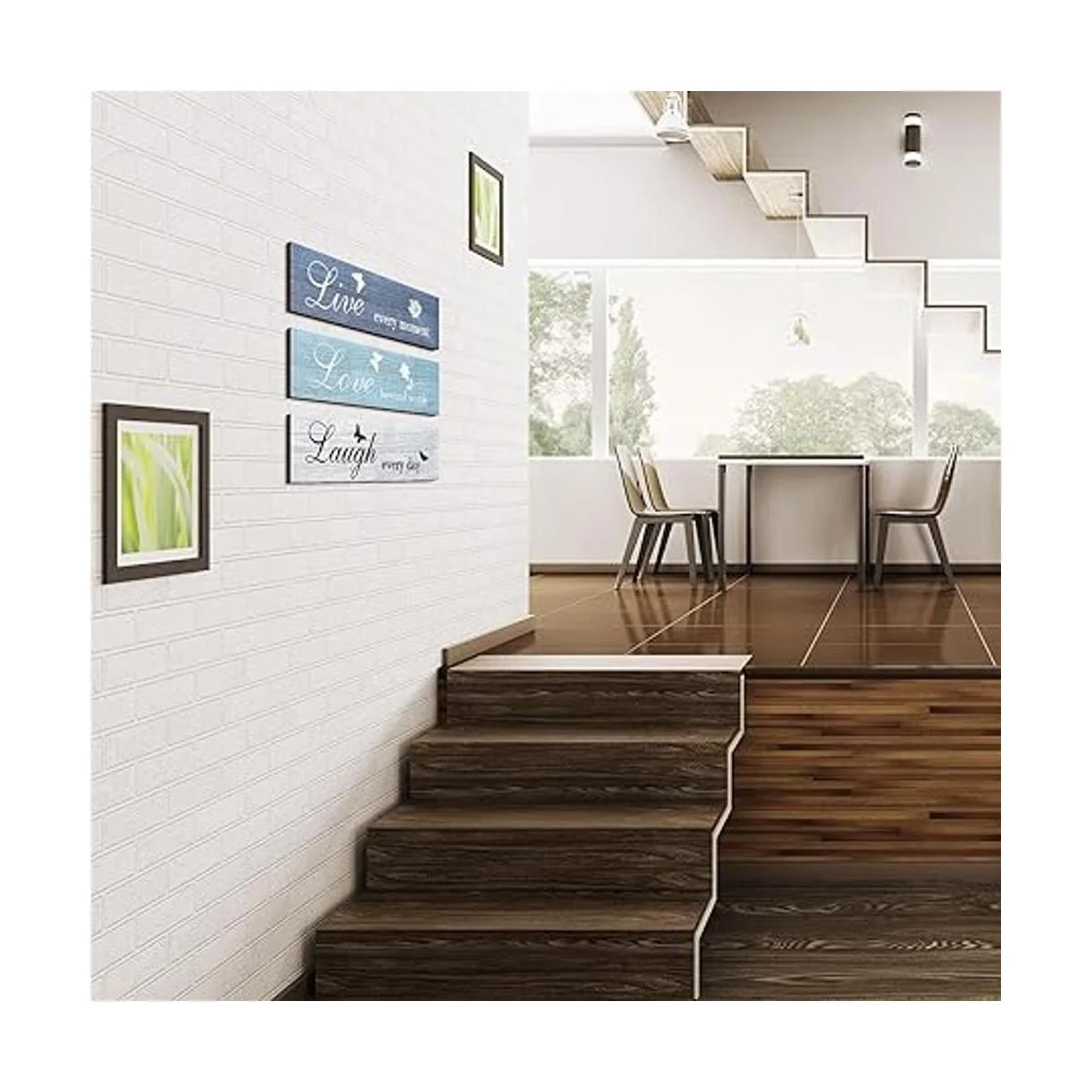 Letrero de madera rústica de 3 piezas para decoración de_4