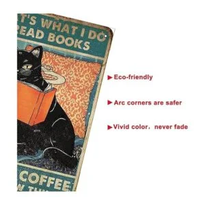 Cartel de metal vintage de galletas de gatito con texto en_3