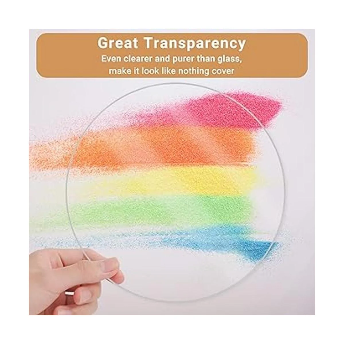 Enoin 2 hojas redondas de acrílico transparente y_4