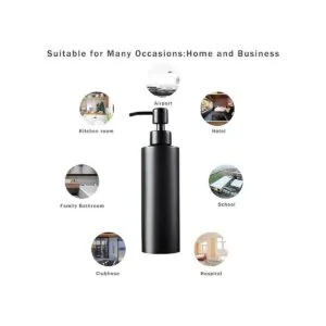 Dispensador de jabón color negro mate con embudo y_7