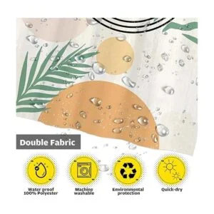 Funnytree Cortina de ducha abstracta de mediados de siglo_3