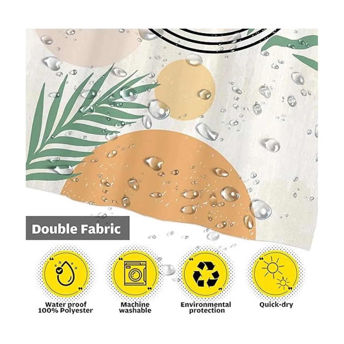 Funnytree Cortina de ducha abstracta de mediados de siglo_3