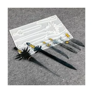 Nearockle Moldes de resina con alambre dorado para_4