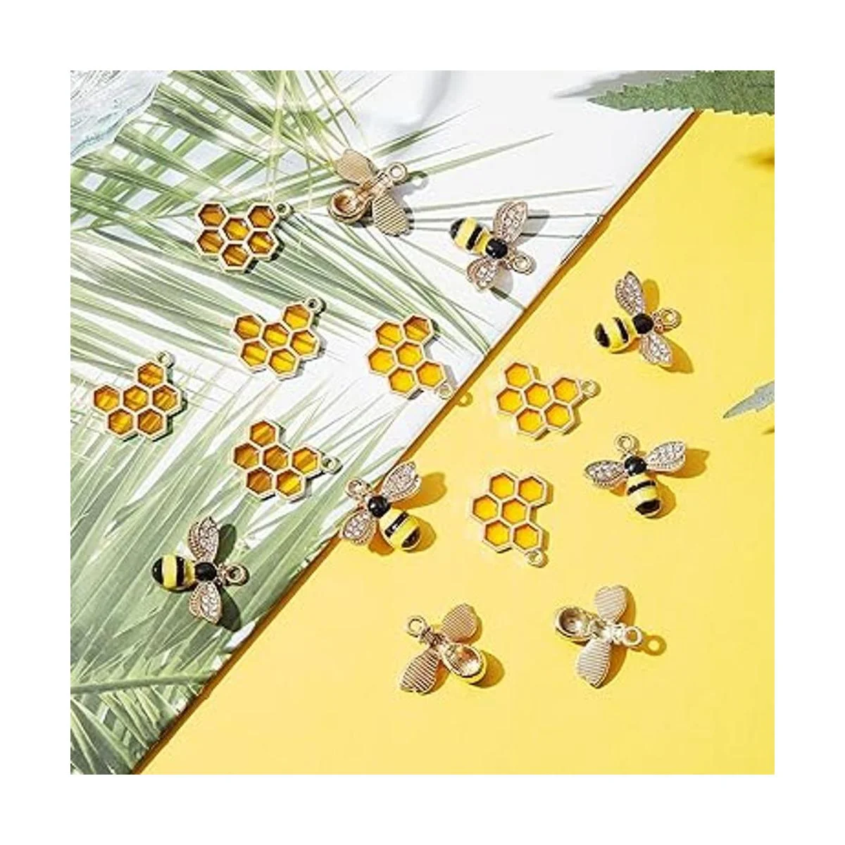 60 dijes de aleación de abeja esmaltada de abeja de panal_5