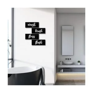 Decoración de pared de baño cepillo de lavado letrero de_5