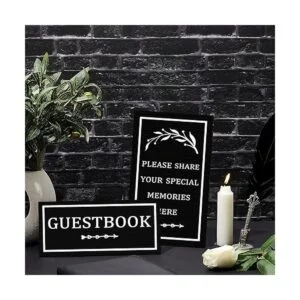 Cartel de madera para mesa funeraria de 3 piezas de madera_6