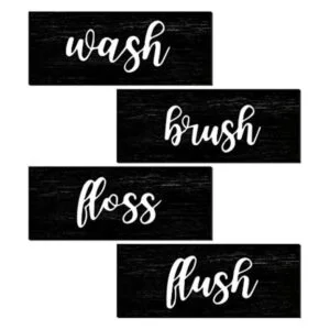 Decoración de pared de baño cepillo de lavado letrero de_1