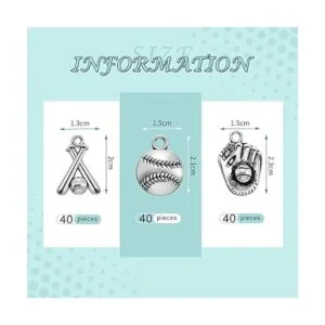 Junkin 120 dijes de béisbol de aleación de plata de_2