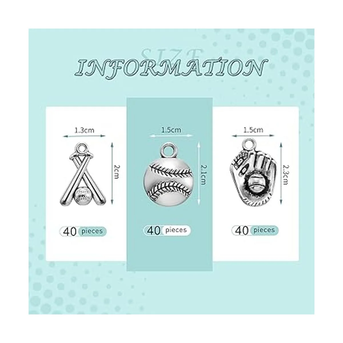 Junkin 120 dijes de béisbol de aleación de plata de_2