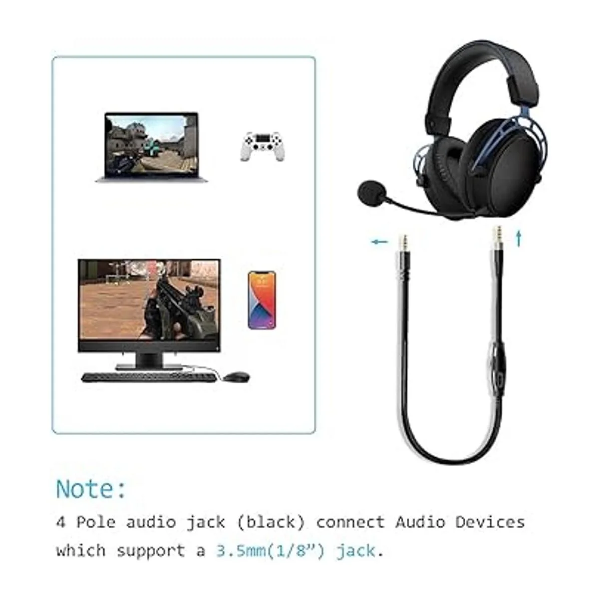 MJKOR Cable auxiliar de audio de repuesto para auriculares_6