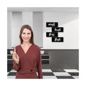 Decoración de pared de baño cepillo de lavado letrero de_4