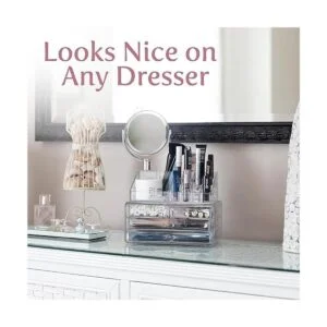 Organizador de cosméticos transparente con espejo_5