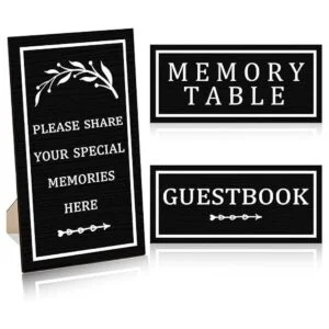 Cartel de madera para mesa funeraria de 3 piezas de madera_1