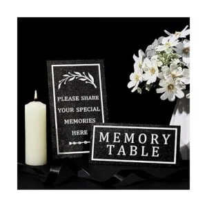 Cartel de madera para mesa funeraria de 3 piezas de madera_4