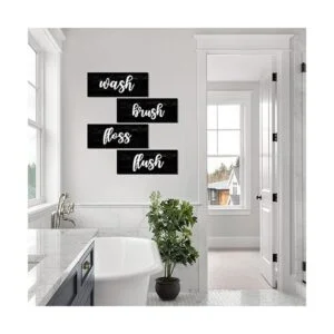 Decoración de pared de baño cepillo de lavado letrero de_7